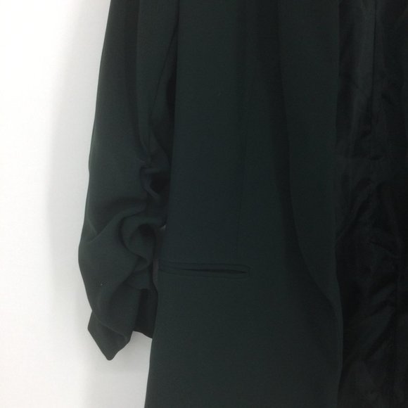 DKNY Dark Green Ruched Sleeve Blazer Jacket Size 8 - Picture 3 of 4